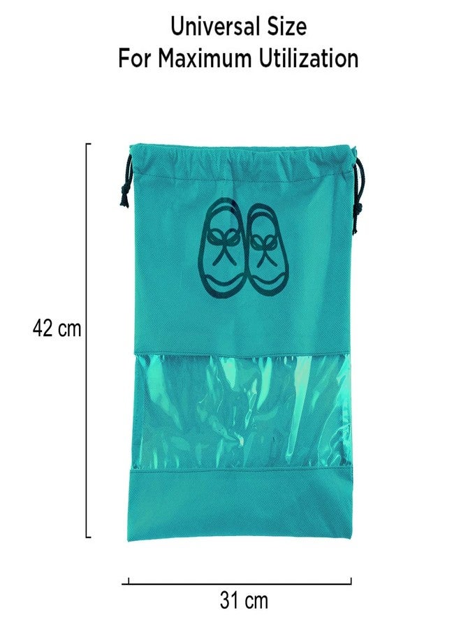 XANTHIC Shoe Bags for Storage | Shoe Pouch for Travel | Non-Woven | Shoe Cover with Transparent Window, (Pack of 5 - Multicolor) - Image 4